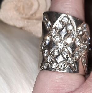 Solid 925  bypass Geometric cigar band ring stamped 925 sterling silver